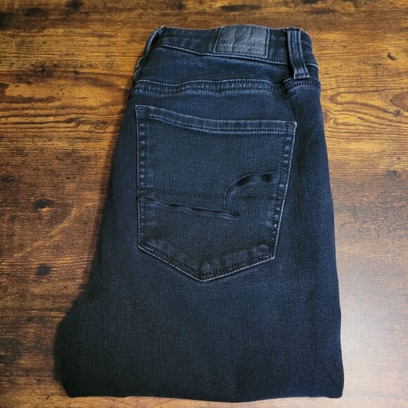 American Eagle Jeans 4 R Jegging Super Hi Rise 360 Next Level Stretch Black Wash - Picture 3 of 12